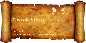 Mavrak Viola névjegykártya